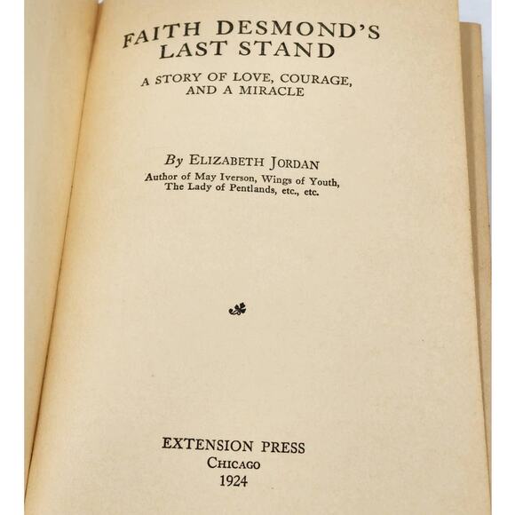 Faith Desmond Last Stand By Elizabeth Jordan, Vintage Book Novel 1924 - Picture 7 of 12